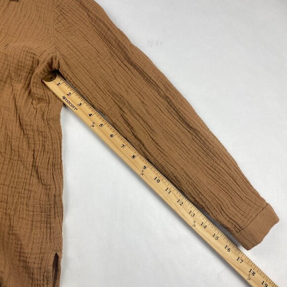 Eileen Fisher Organic Cotton Gauze Collar Lagenlook Button Up Size Small Petite - Picture 10 of 11